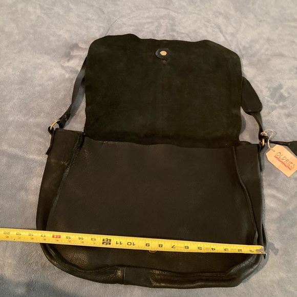 New Large Leather Cross Body Bag by Oldrie Shoulder Messenger Bag Satchel Black - Picture 15 of 15